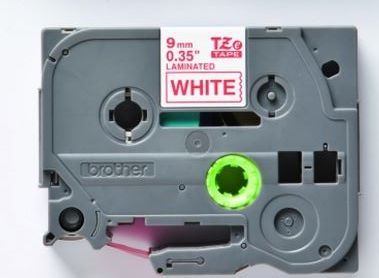 Taśma do drukarki etykiet Brother TZe222  9mm Czerwony na Białym - obrazek 4