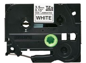 Taśma do drukarki etykiet Brother TZEN201  3.5mm Czarny na Białym - obrazek 4