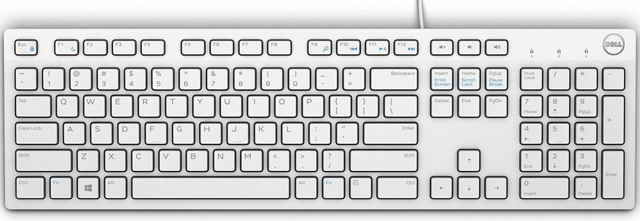 Klawiatura Dell KB216 Quietkey USB Biała