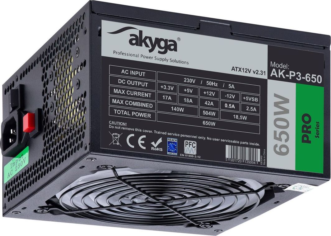 Zasilacz ATX 650W Akyga Pro RGB - obrazek 3