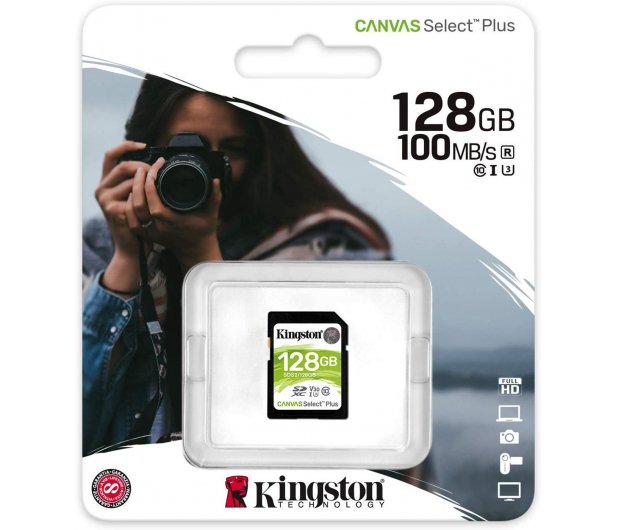 - karta pamieci SD 128GB SDXC Kingston Canvas Select Plus 100MB/s - obrazek 2
