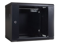Szafa wisząca rack 19" 9U 600x450mm czarna (przednie drzwi szklane) Digitus