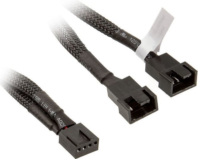 Adapter zasilania wentylatora 4-pin PWM do 2 x 4-pin PWM 15 cm Akasa