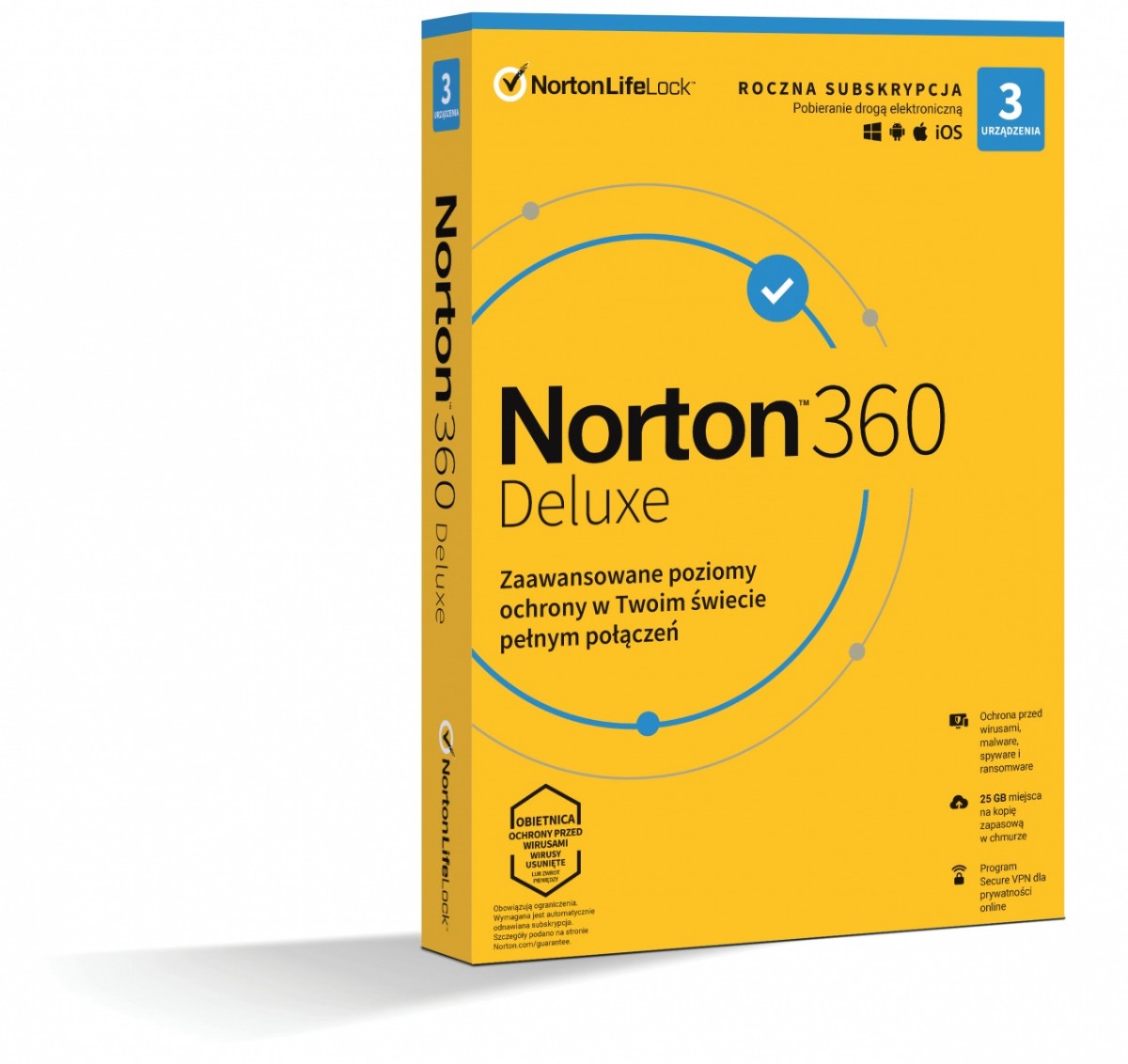Norton 360 Deluxe 25GB   PL  1 Użytkownik  3 Urządzenia  1 Rok
