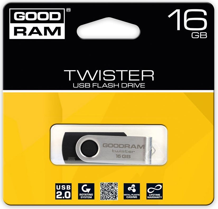 Flashdrive 16GB USB 2.0 Goodram Twister Czarny