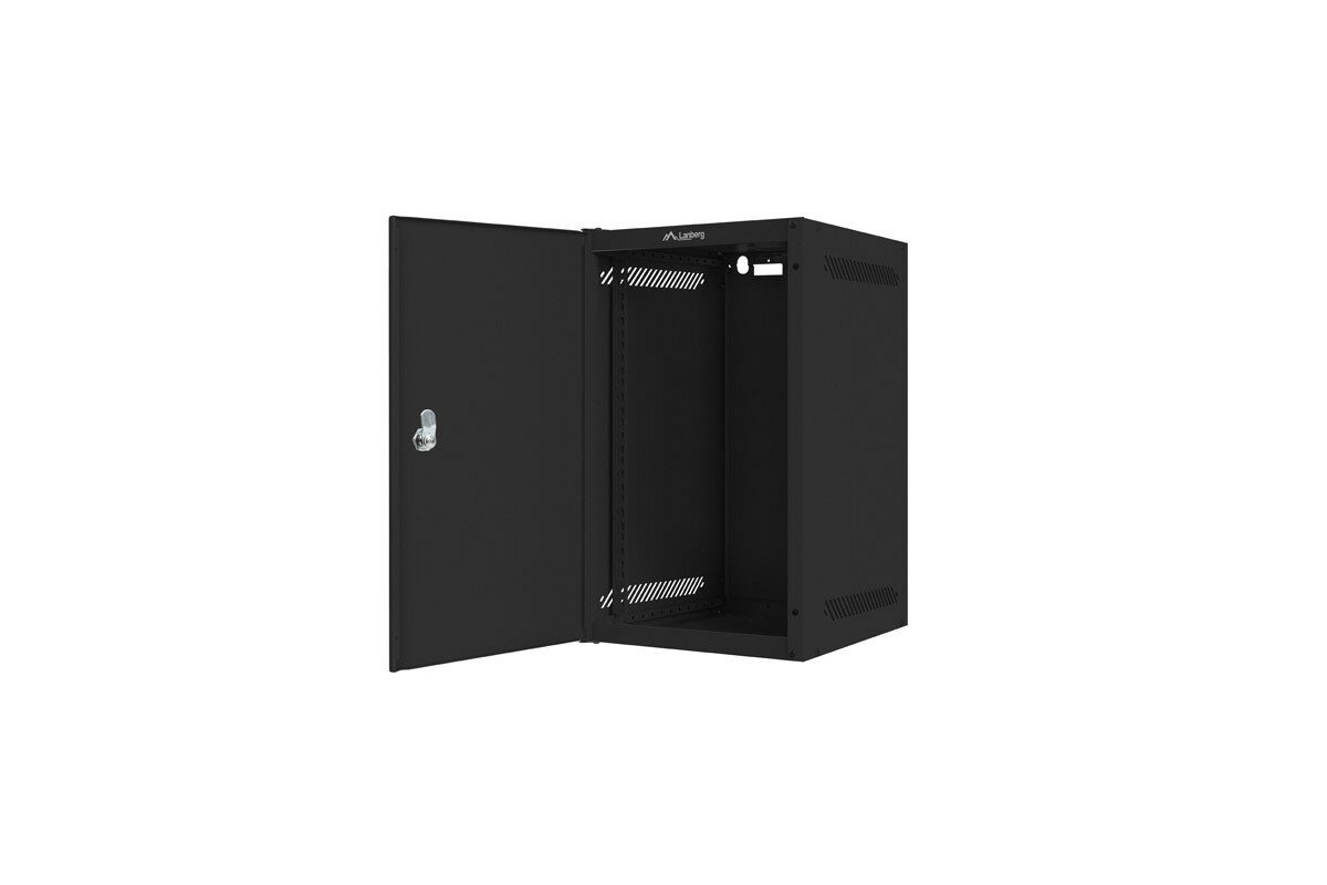 Szafa wisząca rack 10'' 9U 280x310mm czarna (drzwi przednie metalowe) Langberg - obrazek 2
