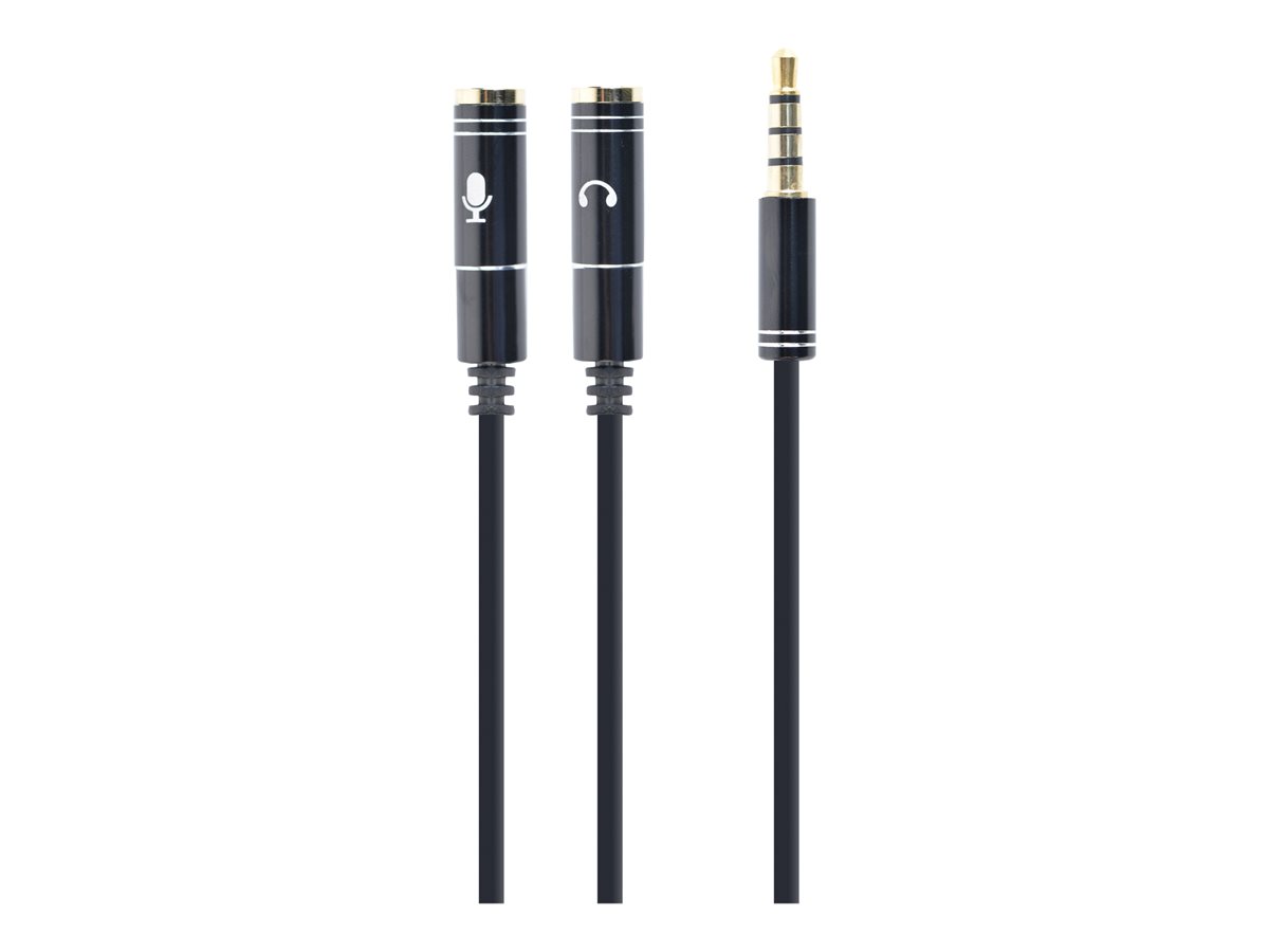 Kabel Audio Mini Jack Stereo męski na 2 x żeński Mini Jack 0.2 m Gembird Czarny - obrazek 2