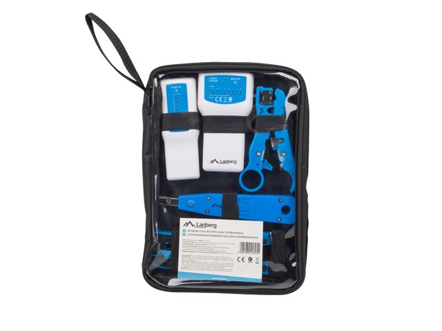 Zestaw instalatora sieci; tester, narzędzie LSA, zaciskarka, ściągacz  Lanberg
