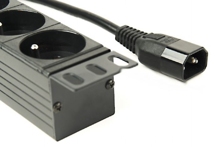 Listwa zasilająca Gembird Rack 19" 1U 8 x French Wtyk C14 3.0 m - obrazek 2