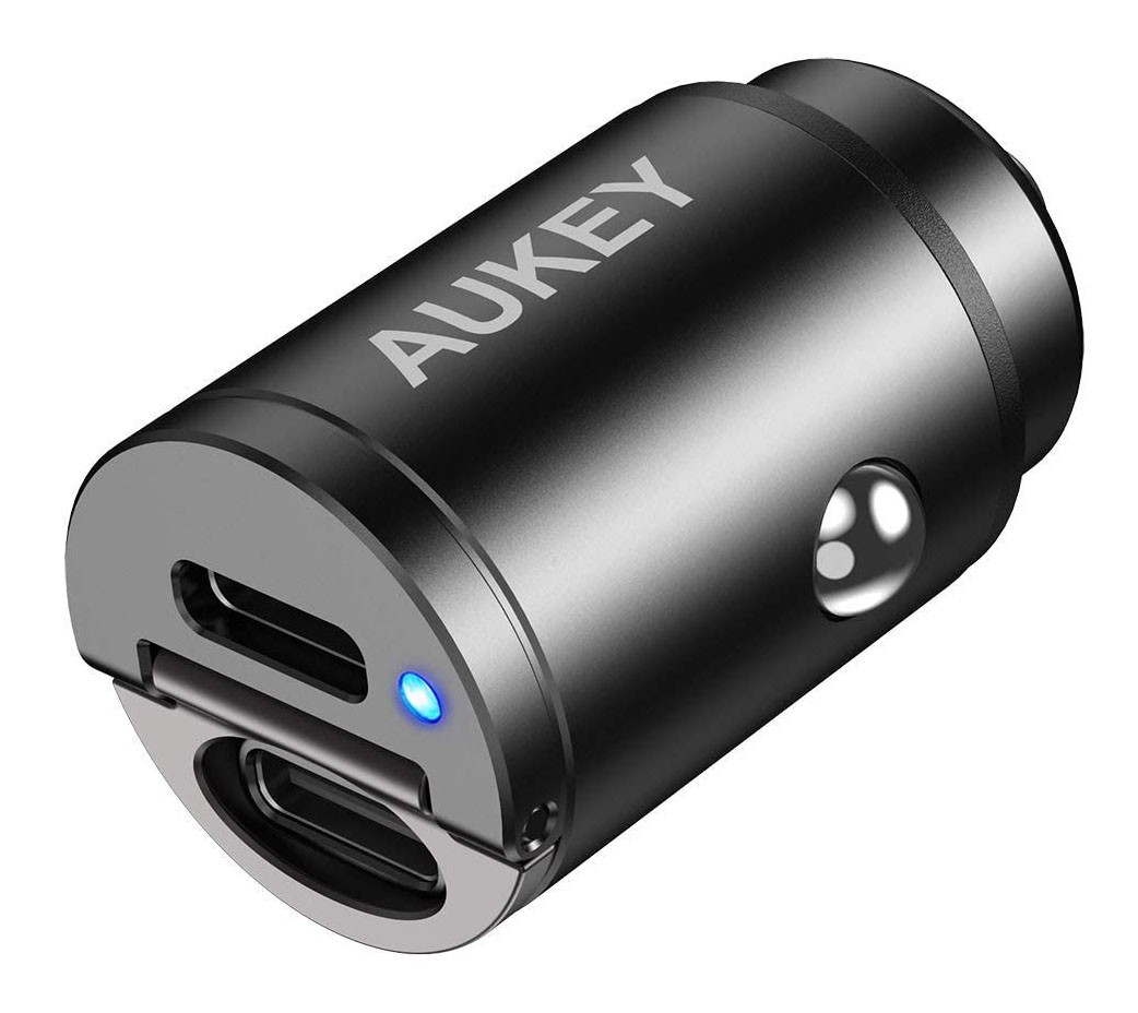 Ładowarka samochodowa  USB Type-C  30W  2 porty  PD QC 3.0  Aukey