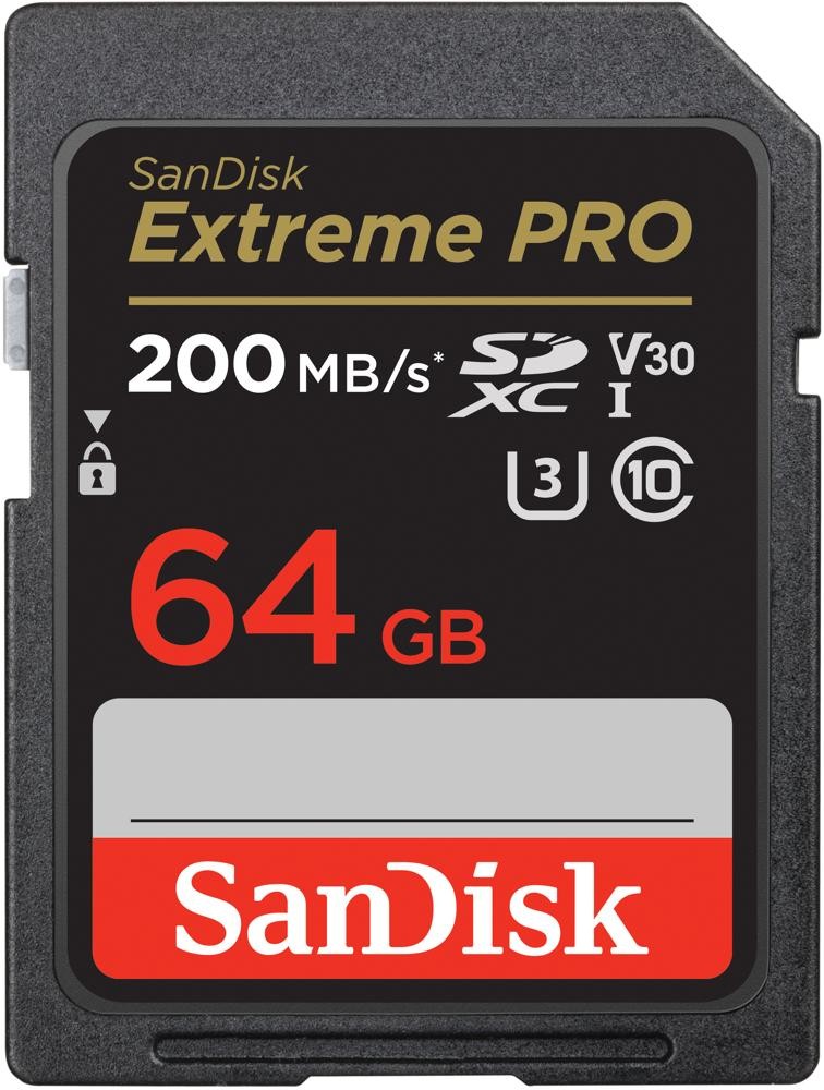 - karta pamieci SD   64GB SDXC  SanDisk Extreme Pro  200MB/90MB