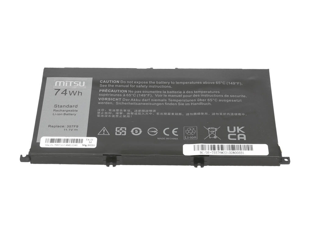 Bateria do laptopa Dell Inspiron 15 5576; 7557 11.1 V 6600 mAh - obrazek 2