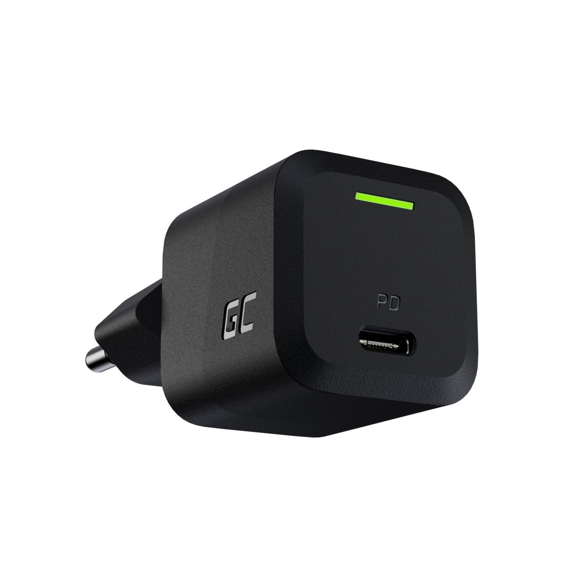 Ładowarka sieciowa USB GaN 33W 1 x USB Type-C PD Green Cell Czarna
