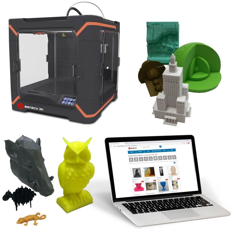 Drukarka 3D Banach 3D School z 1-rocznym dostępem do Ekosystemu i zapasem 13kg filamentów PLA - obrazek 3