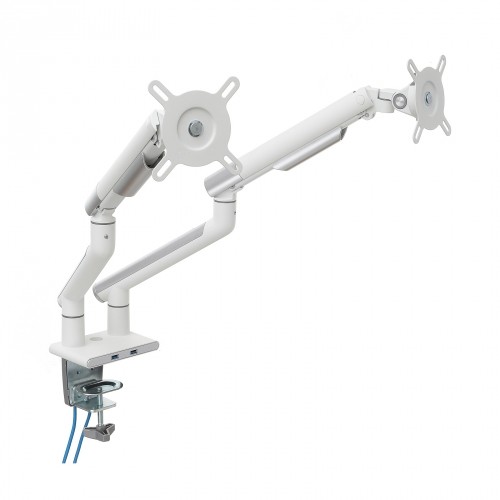 Uchwyt do mocowania LCD 17" - 32" - 9 Kg - 2 monitory - Biurkowy; sprężyna gazowa  Biały  ART