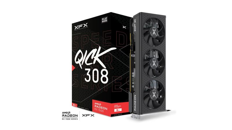 Radeon RX 7600  8GB  XFX  Speedster QICK 308 Black Edition