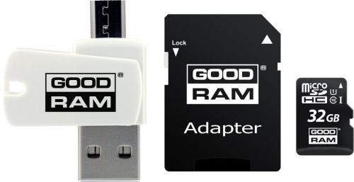 - karta pamieci MicroSD   32GB SDHC  GoodRam + Czytnik + Adapter SD!  100MB/10MB