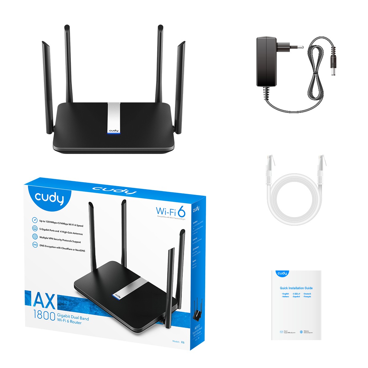 Router Wi-Fi 6 AX1800 Cudy X6 Mesh Gigabit - obrazek 5