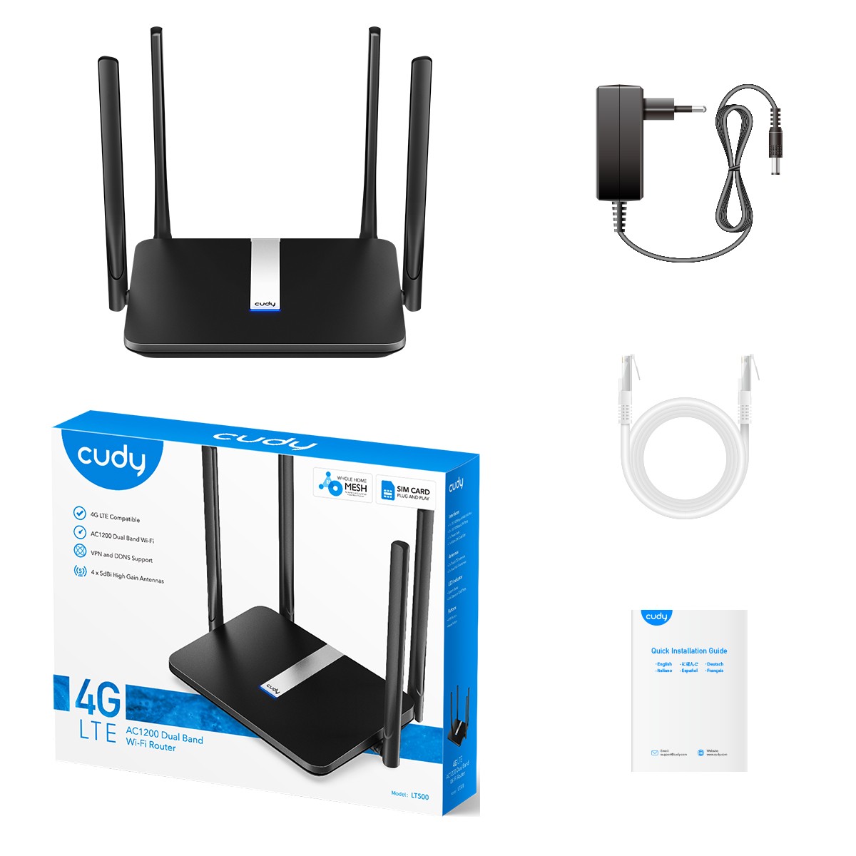 Router 4G LTE Dual-Band Wireless AC1200 Cudy LT500 Mesh - obrazek 5