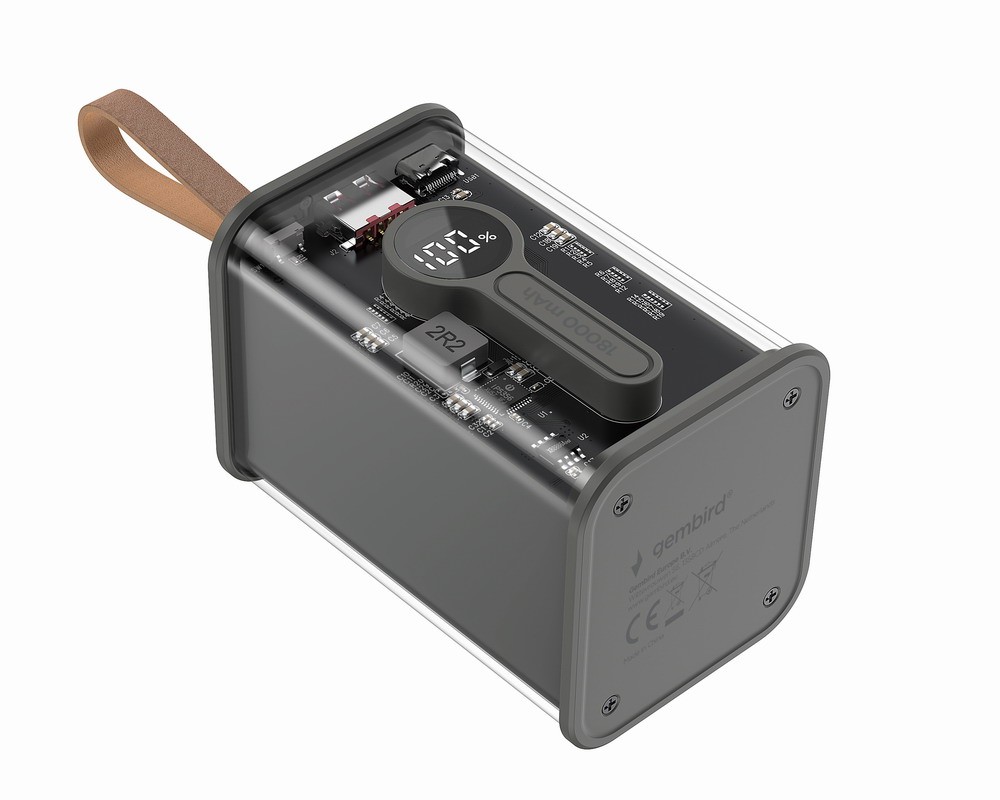 PowerBank Gembird 18000mAh QC3.0  Czarny - obrazek 5