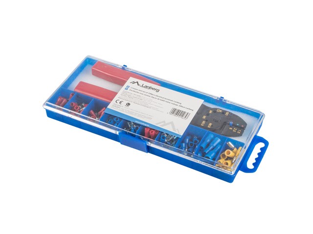 Zestaw złączy do kabli + zaciskarka różne rodzaje 100 szt. w pudełku  Lanberg