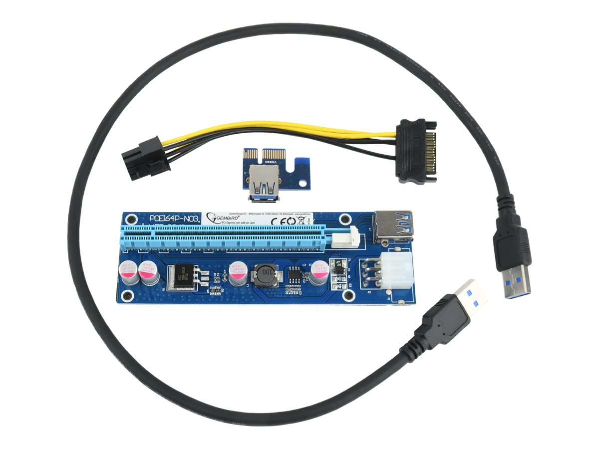 Riser Gembird PCI-E 1x - 16x USB