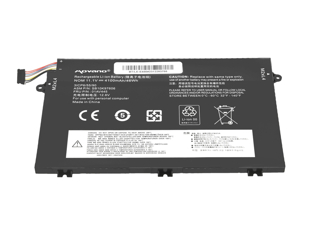 Bateria do laptopa Lenovo Thinkpad E14; E15; E480; E490; E580; E590 11.1 V 4100 mAh - obrazek 2