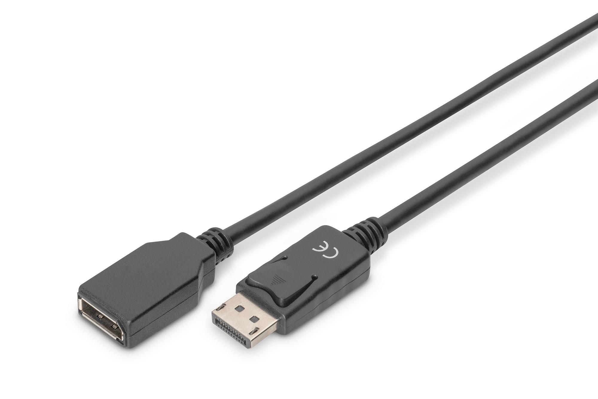 Kabel przedłużacz DisplayPort męski na DisplayPort żeński v.1.2  2.0 m  Digitus
