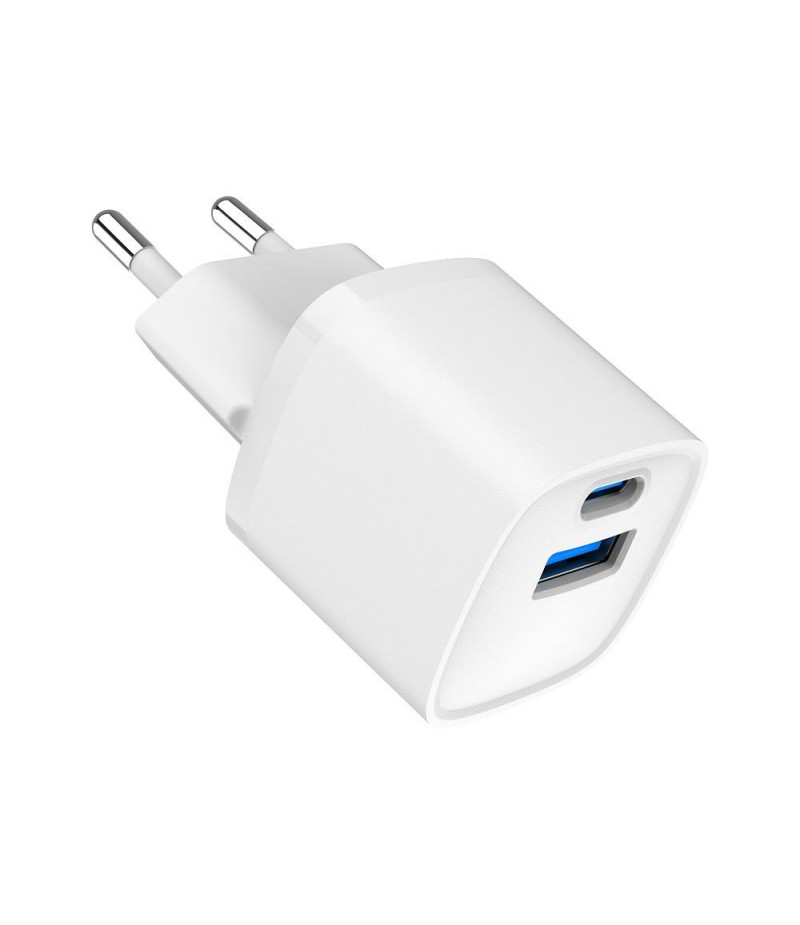 Ładowarka sieciowa USB 20W 1 x USB Type-C + 1 port USB-A QC 3.0 Gembird Biała - obrazek 3