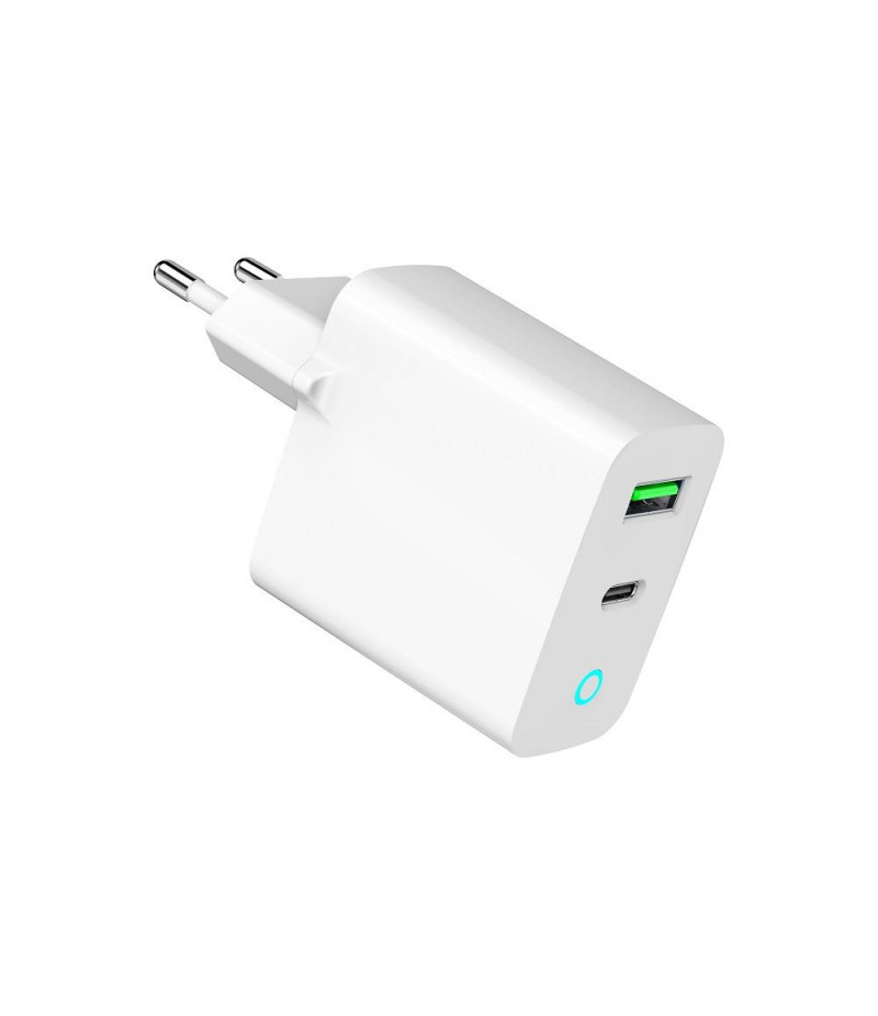 Ładowarka sieciowa USB 20W 1 x USB Type-C + 1 port USB-A QC 3.0 Gembird Biała - obrazek 4