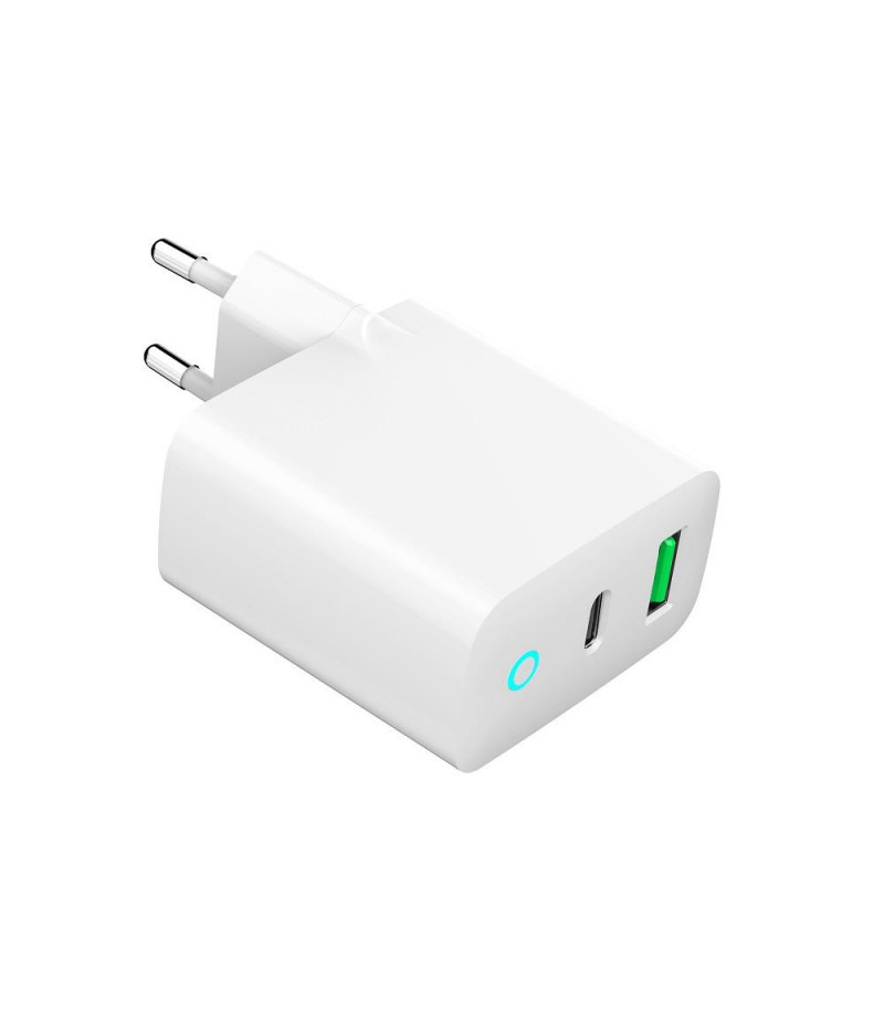 Ładowarka sieciowa USB 20W 1 x USB Type-C + 1 port USB-A QC 3.0 Gembird Biała - obrazek 2