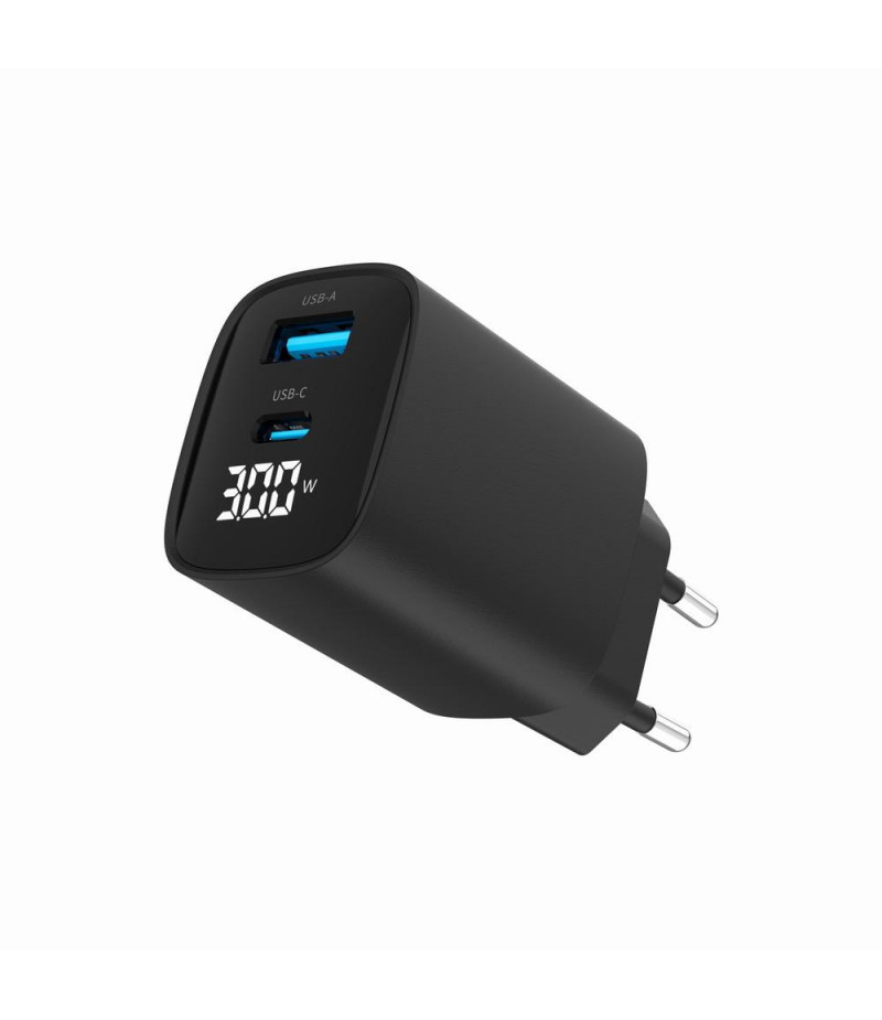 Ładowarka sieciowa USB 30W 1 x USB Type-C + 1 port USB-A QC 3.0 Gembird Czarna - obrazek 4