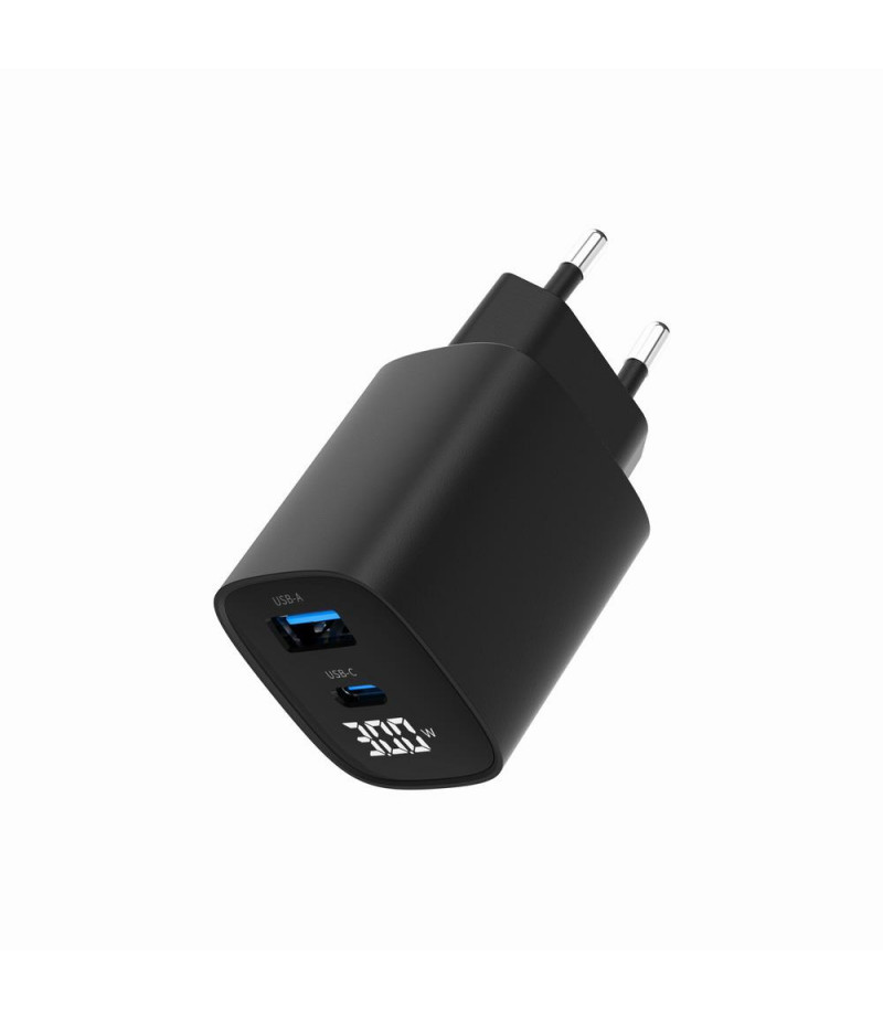 Ładowarka sieciowa USB 30W 1 x USB Type-C + 1 port USB-A QC 3.0 Gembird Czarna - obrazek 5