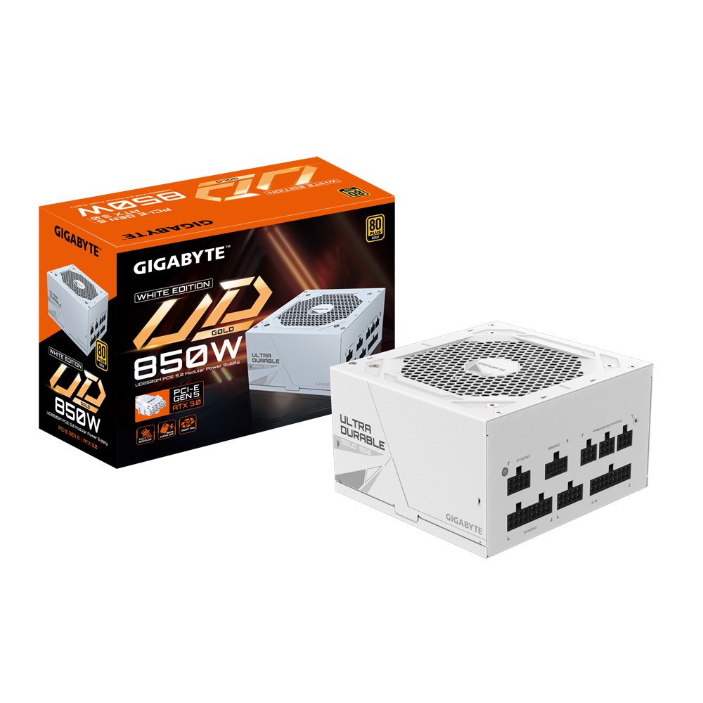 Zasilacz ATX   850W  Gigabyte UD850GM PG5 Modularny  Biały  80 Plus Gold - obrazek 5