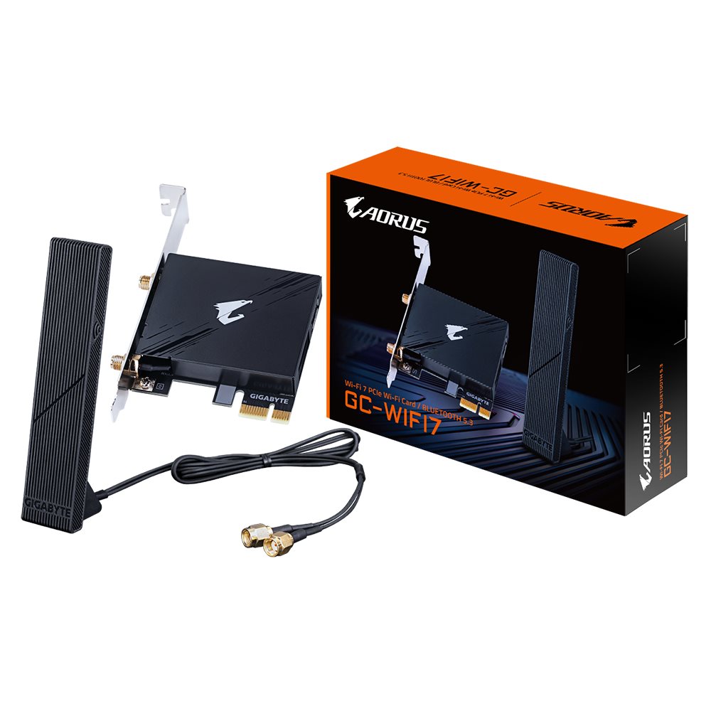 Bezprzewodowa karta sieciowa PCI Express Wi-Fi 7 BE5800  Gigabyte GC-WiFi7  Bluetooth 5.3