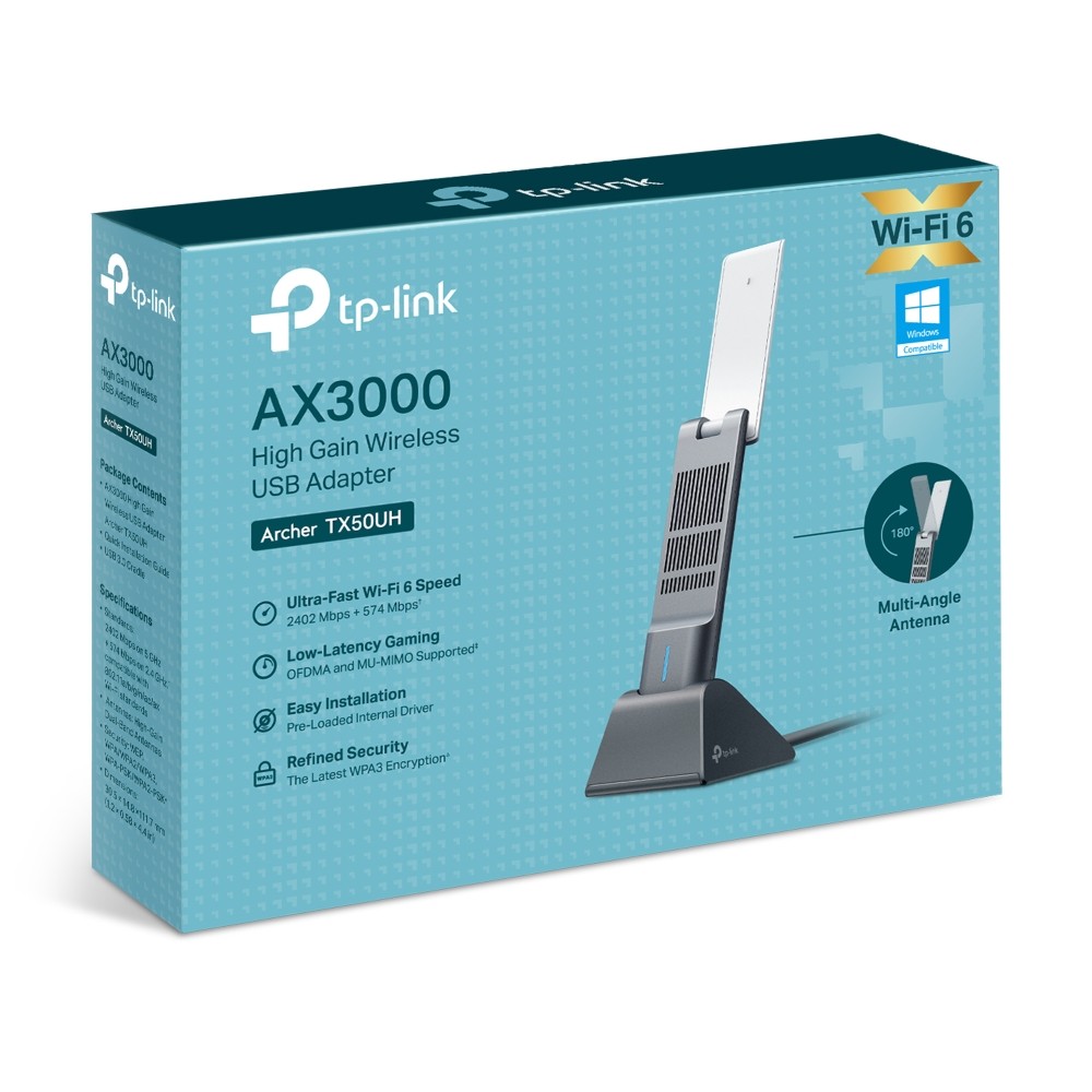 Bezprzewodowa karta sieciowa USB Wi-Fi 6 AX3000 TP-Link Archer TX50UH - obrazek 4