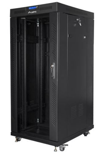 Szafa stojąca rack 19" 37U 800x1000mm czarna (drzwi przednie szklane) LCD  Lanberg