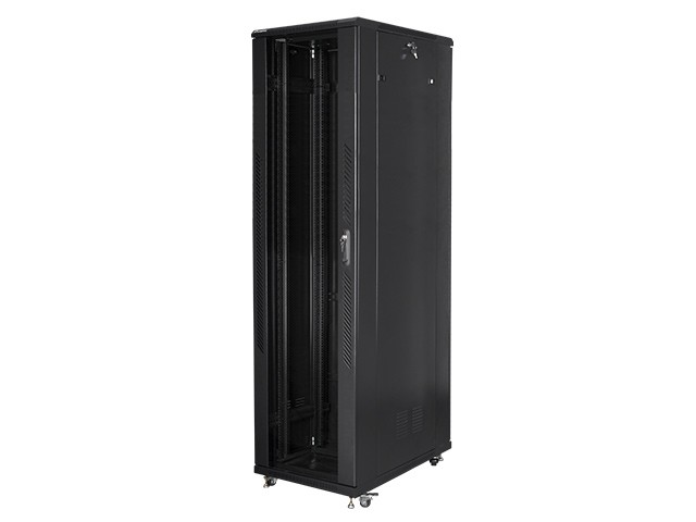 Szafa stojąca rack 19" 47U 800x1000mm czarna (drzwi przednie szklane)  Lanberg