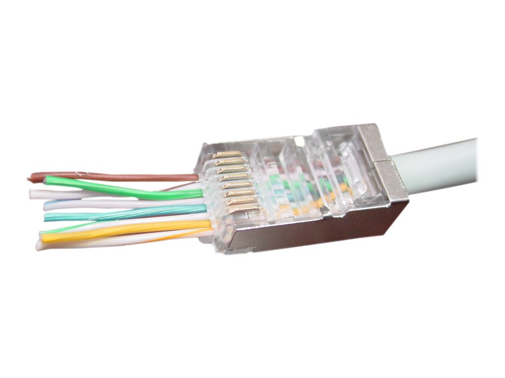 Wtyk RJ45 zaciskany kat.6 FTP przelotowy  50 szt.  Gembird