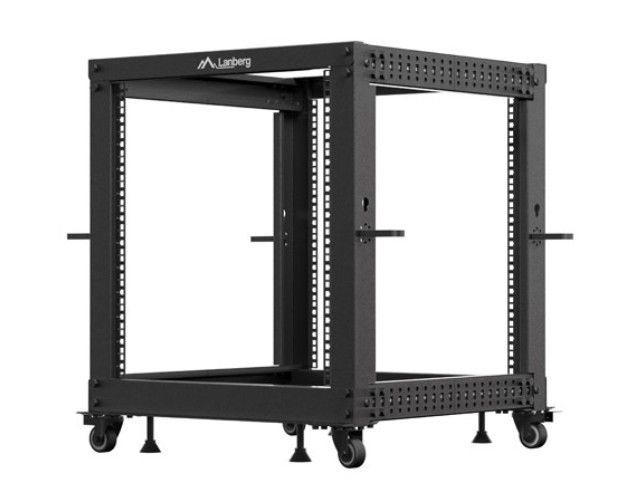 Szafa stojąca Open Rack rack 19'' 12U 600x600-1100mm regulowana Czarna Langberg