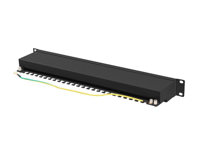 Patchpanel 19" 1U 24 porty kat. 6A FTP z organizerem kablowym Lanberg Czarny - obrazek 2