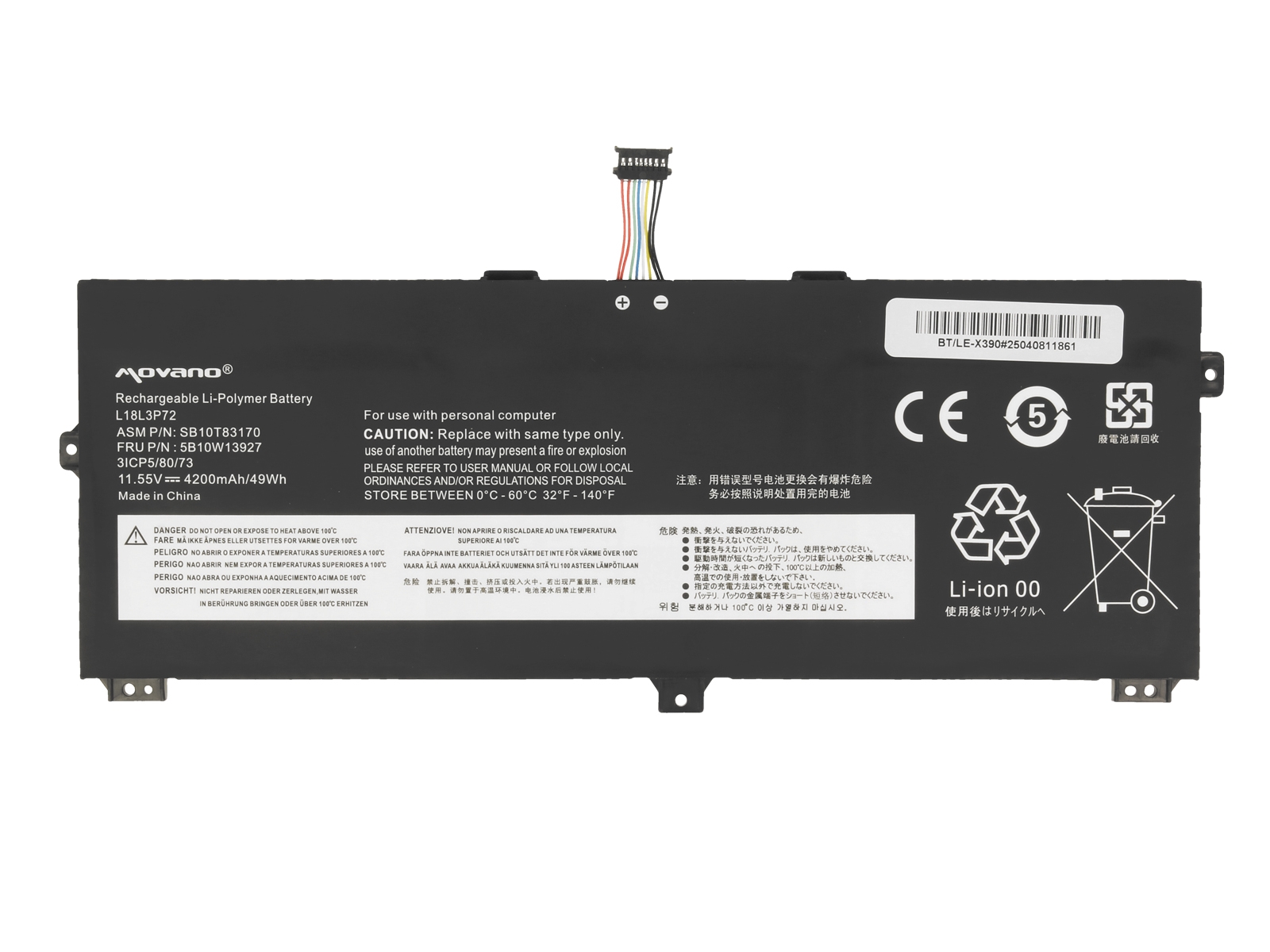 Bateria do laptopa Lenovo Thinkpad Yoga X390, X13  11.55 V  4200 mAh - obrazek 4