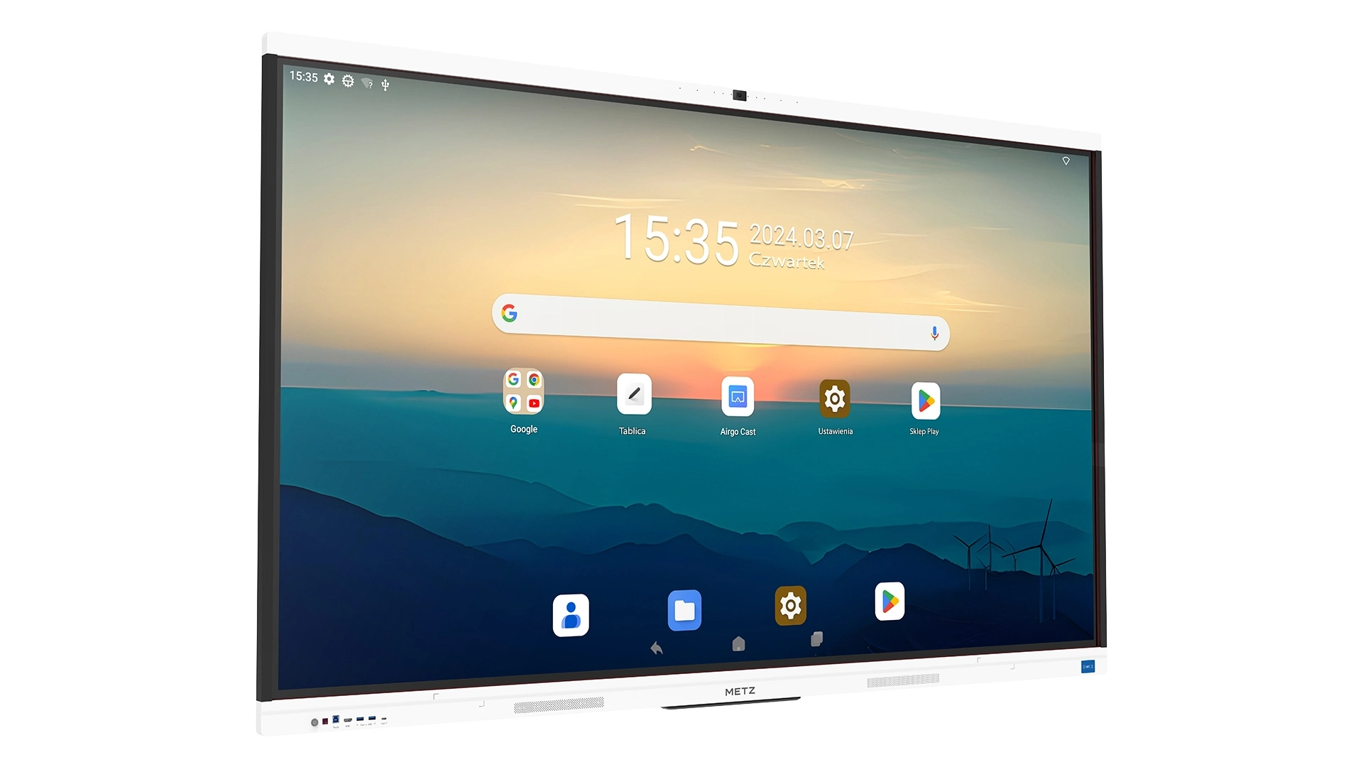 Monitor interaktywny METZ 75SG1 75" 4K DLED 16/256 Cam+Mic Android13 EDLA+ uchwyt ścienny - obrazek 2
