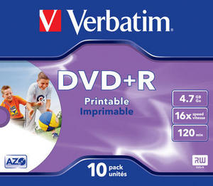 DVD+R VERBATIM 4.7GB x16 Jewel Case *10 Printable - obrazek 2
