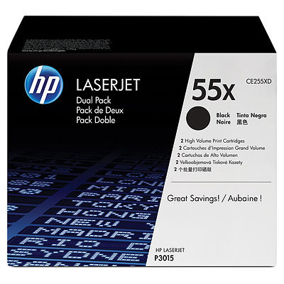 Tonery HP  55X  CE255XD  Black  2x12500 str.