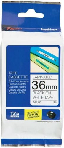 Taśma do drukarki etykiet Brother TZe261 36mm Czarny na Białym - obrazek 3