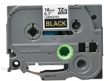 Taśma do drukarki etykiet Brother TZE344 18mm Złoty na Czarnym - obrazek 4