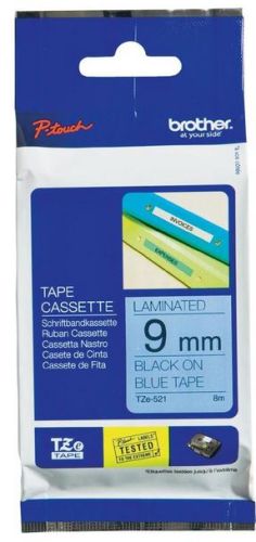 Taśma do drukarki etykiet Brother TZE521 9mm Czarne na Niebieskim - obrazek 3