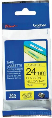 Taśma do drukarki etykiet Brother TZe651 24mm Czarny na Żółtym - obrazek 3
