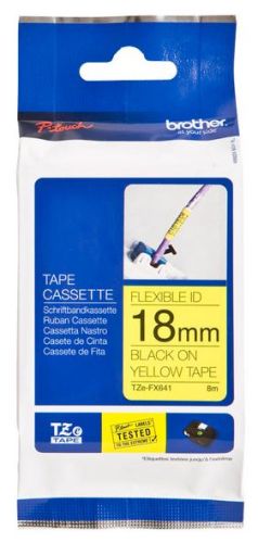 Taśma do drukarki etykiet Brother TZEFX641 18mm Czarny na Żółtym Flexible - obrazek 3